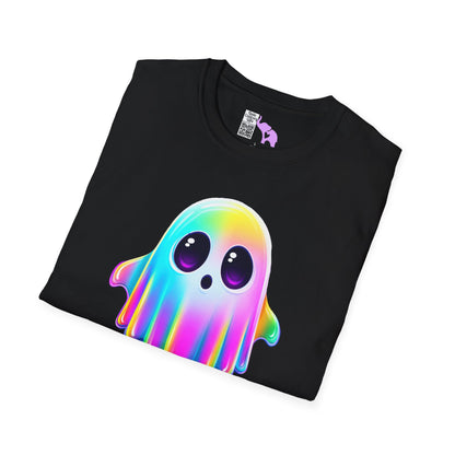 Neon Ghostly Boo Adult T-shirt