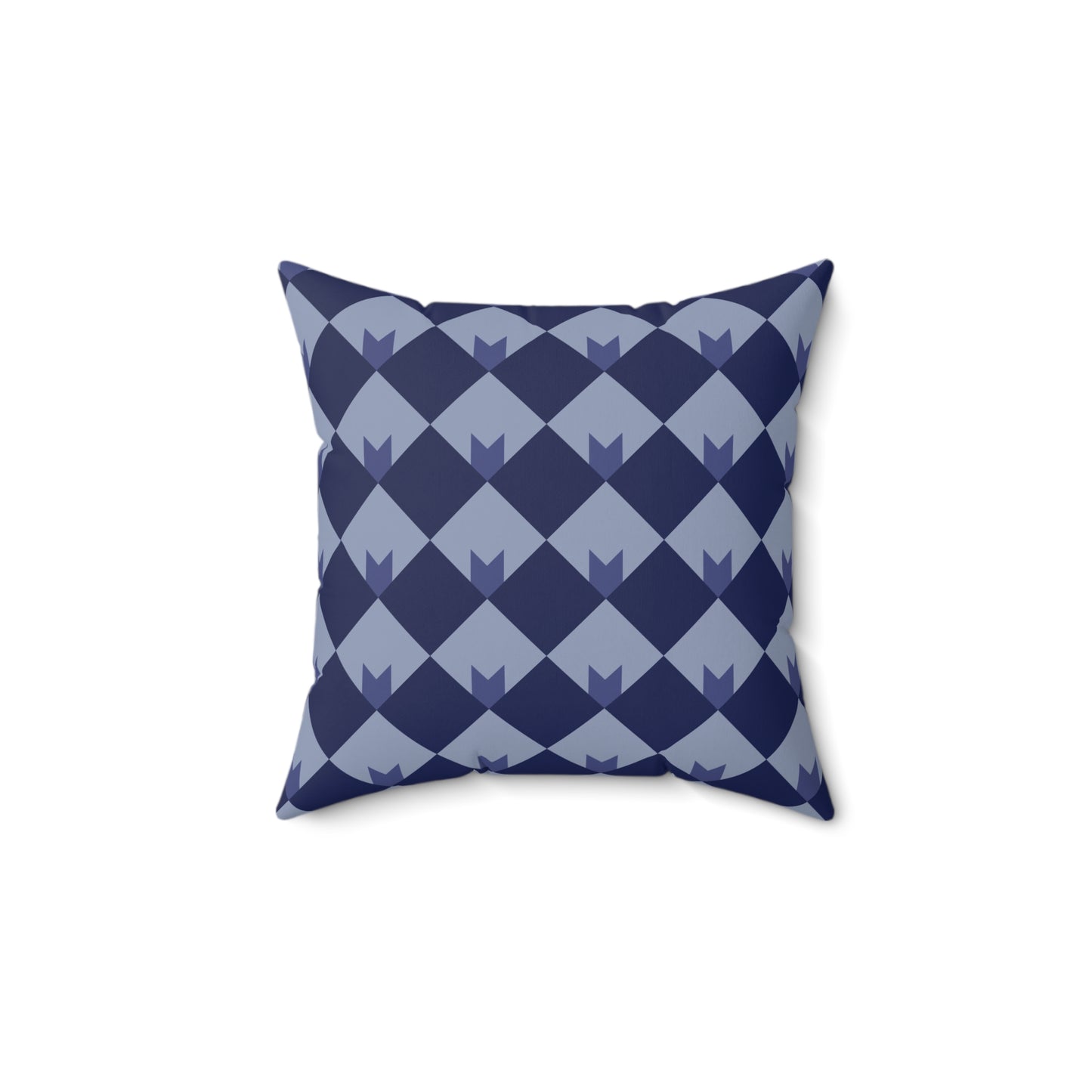 Diamond Bloom-Navy & Periwinkle Throw Pillow