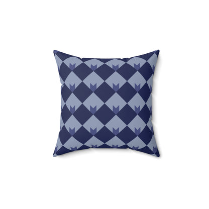 Diamond Bloom-Navy & Periwinkle Throw Pillow