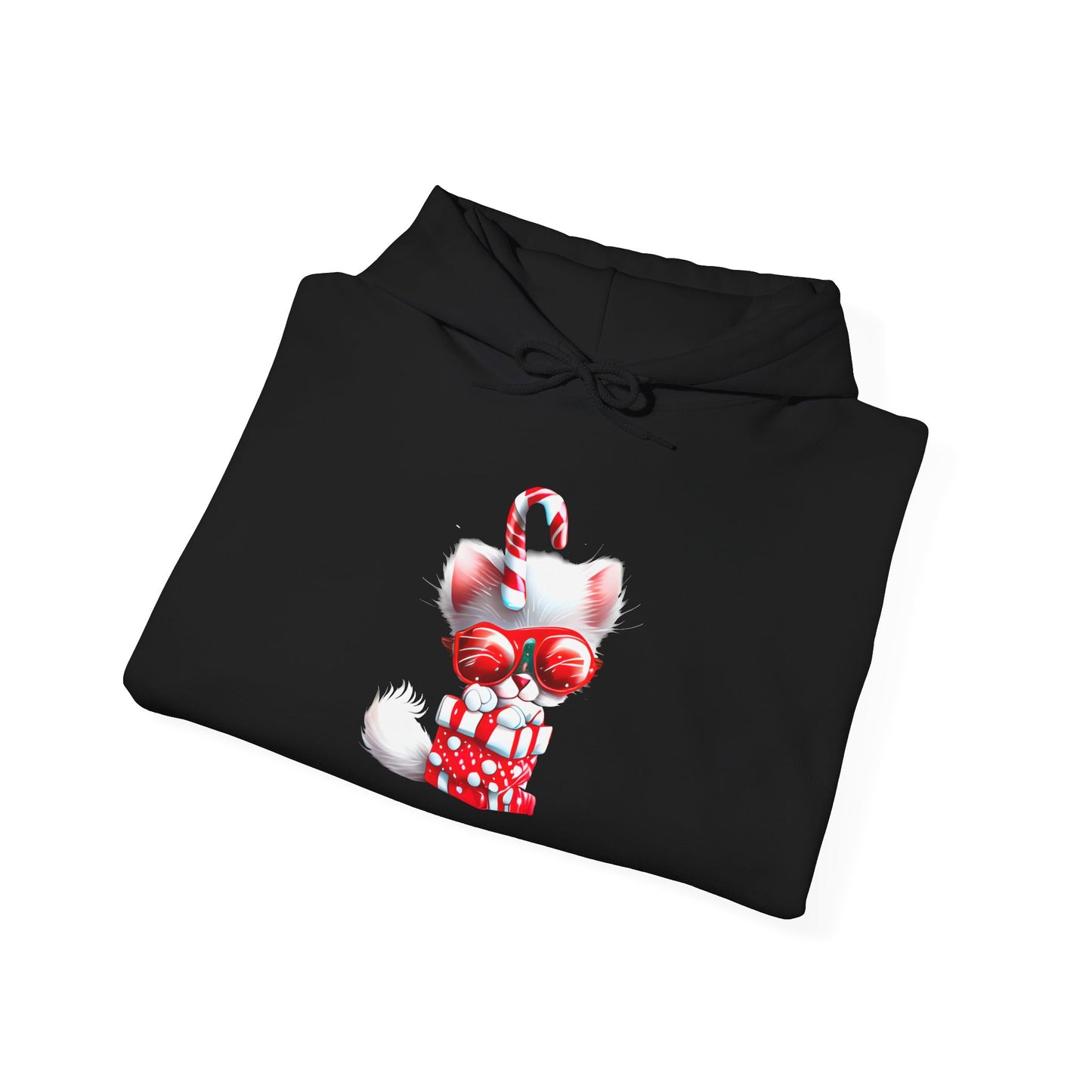 Candy Cane Kitten Heavy Blend™ Hooded Sweatshirt