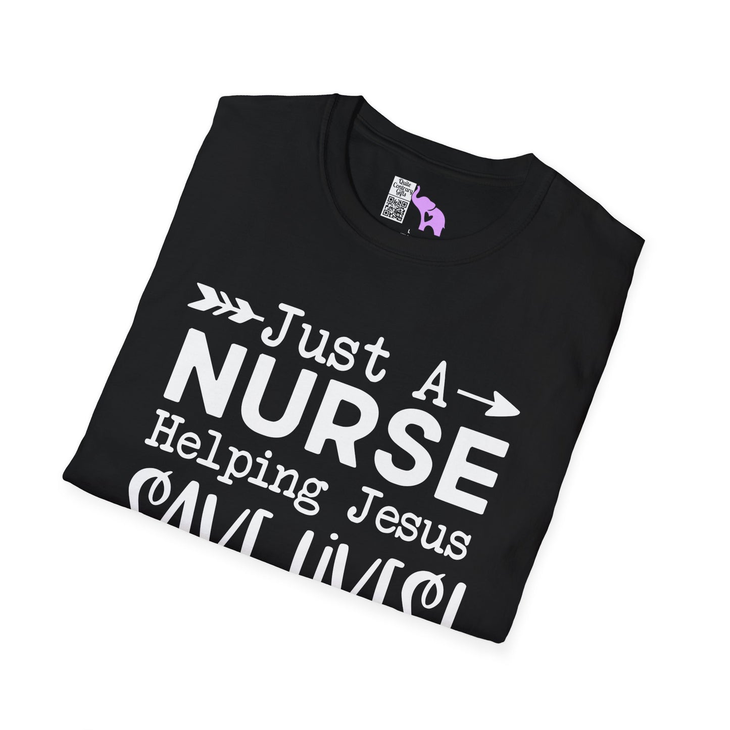Just A Nurse Helping Jesus Save Lives Adult T-shirt