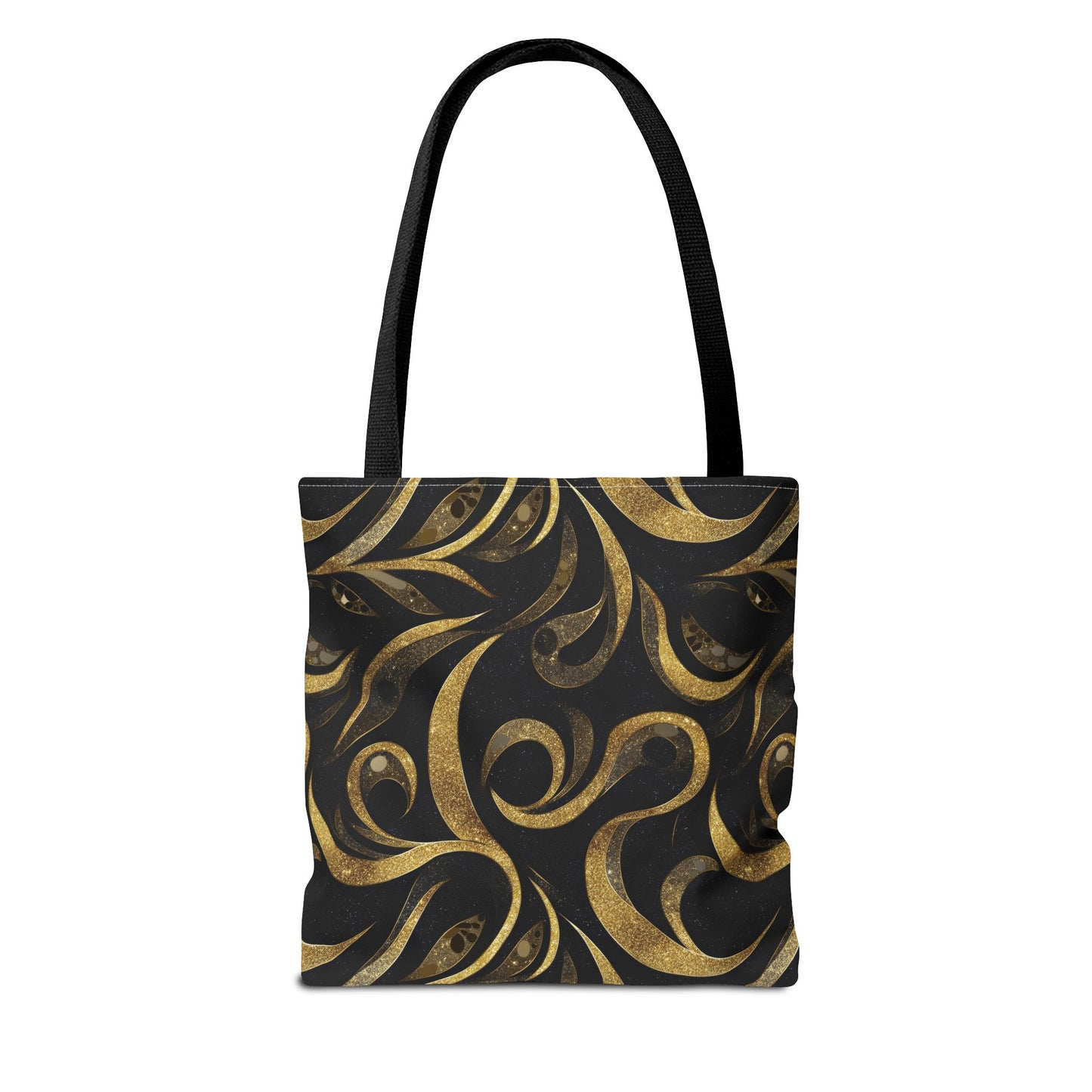 Golden Noir Swirl Canvas Tote Bag