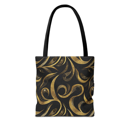 Golden Noir Swirl Canvas Tote Bag