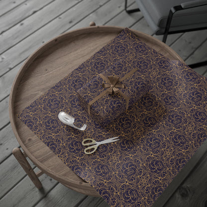 Golden Midnight Radiance Mandala Wrapping Paper