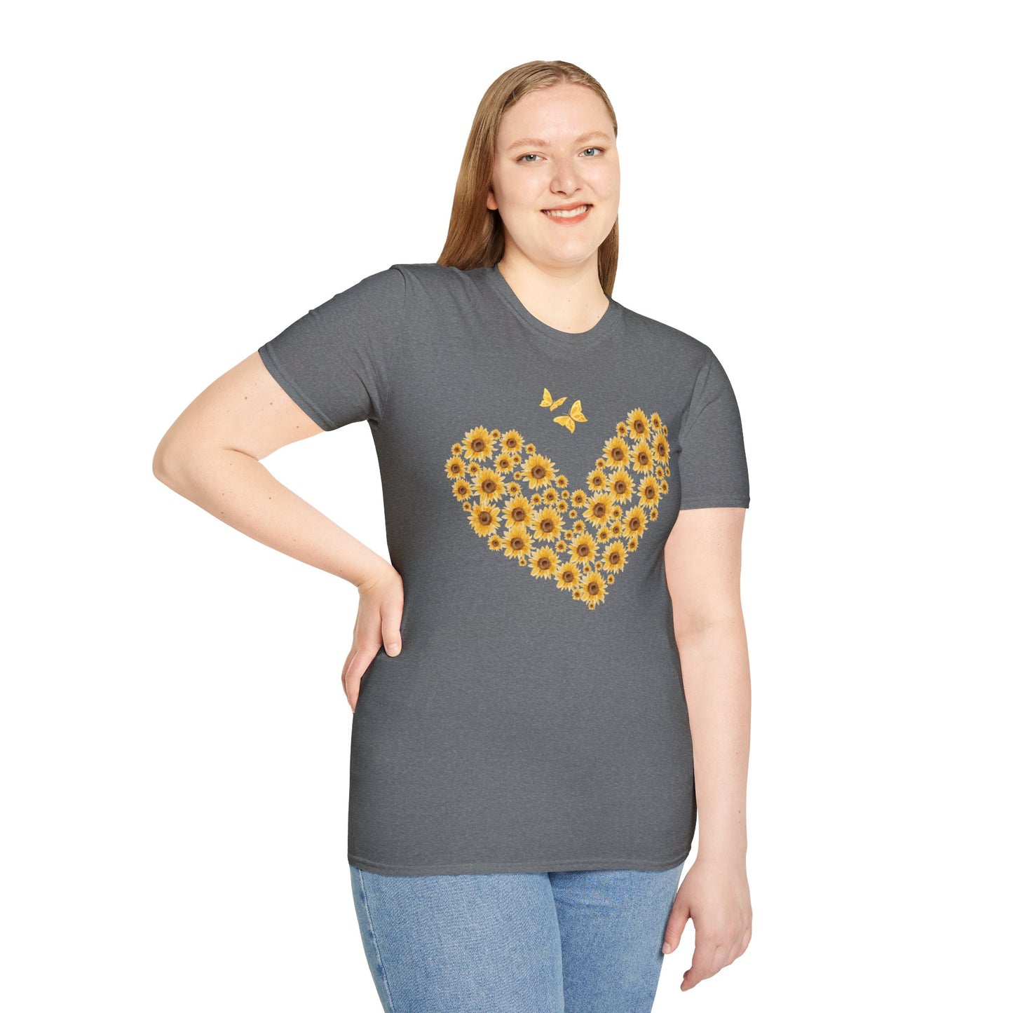 Sunflower Heart & Butterflies T-shirt