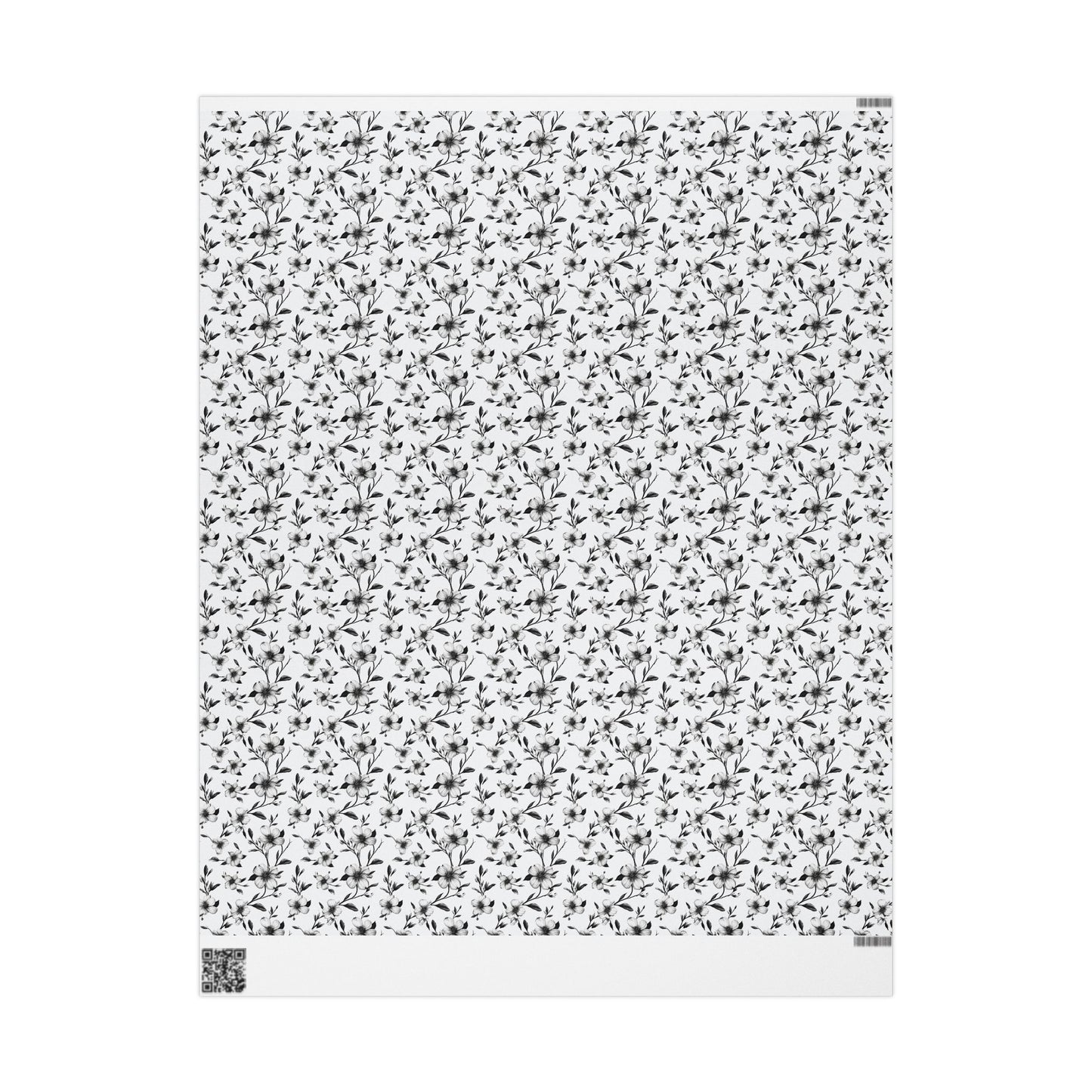 Black & White Five Petal Floral Gift Wrap for All Occasions