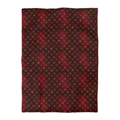 Crimson Gilded Daisies Duvet Bedding Set