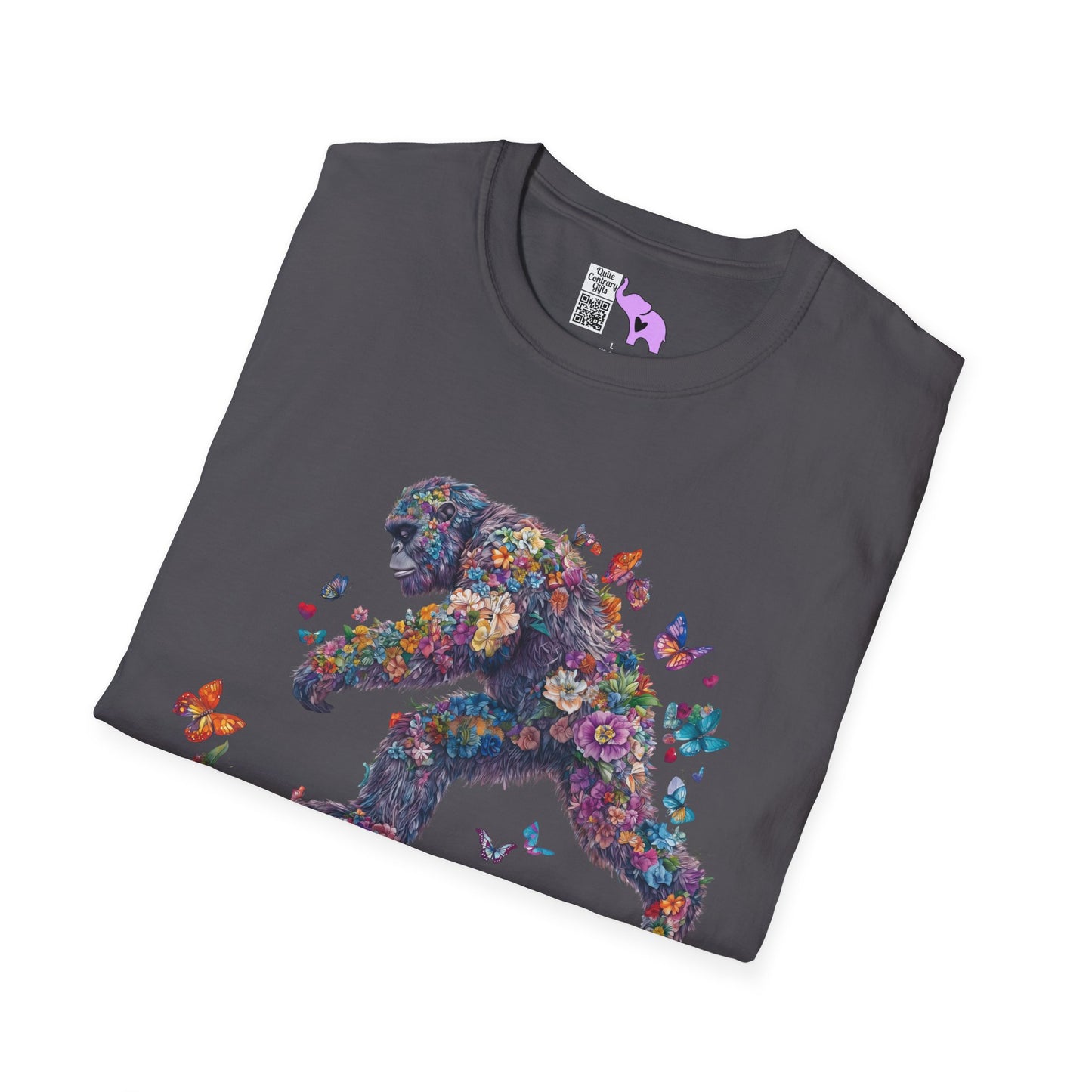 Flowers & Butterflies Bigfoot Adult T-shirt