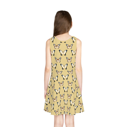 Golden Flutter Girls' Sleeveless Sundress