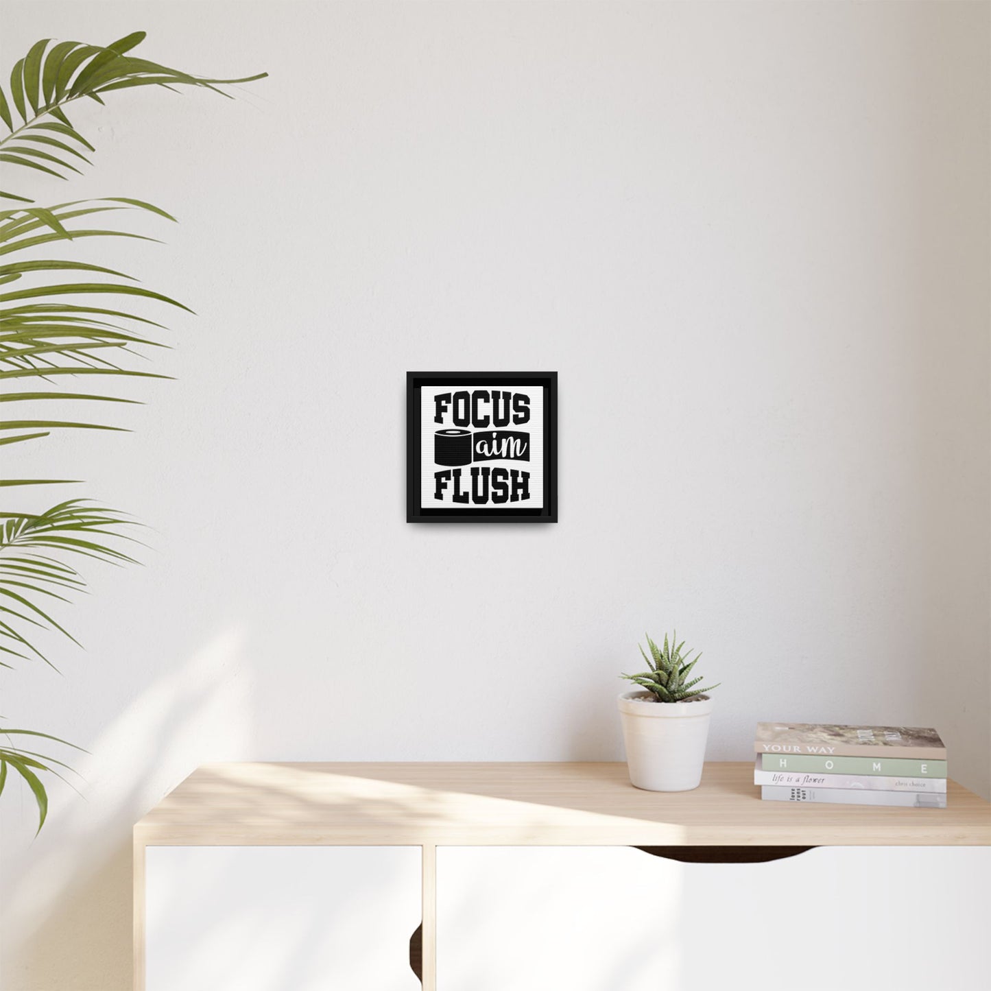 Focus Aim Flush Framed Canvas Bathroom Art