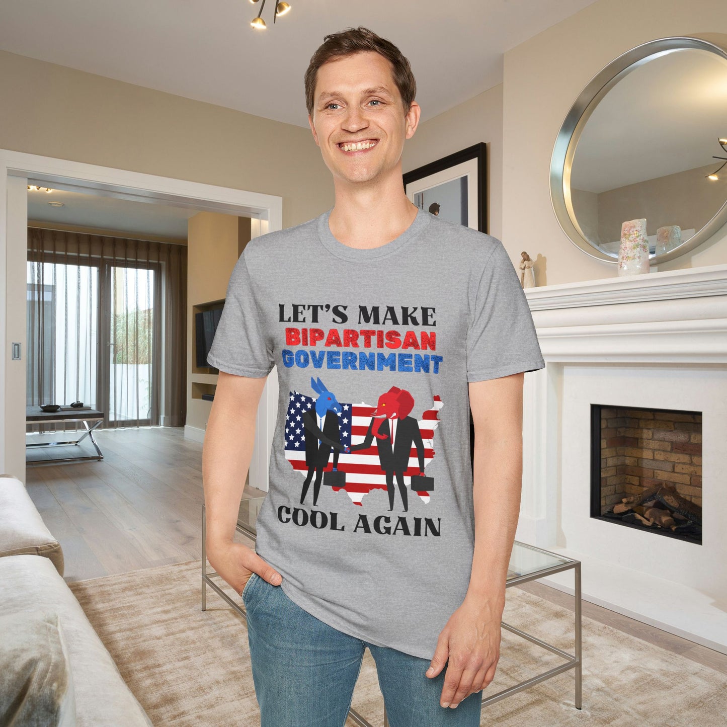 Let's Make Bipartisan Government Cool Again Again Adult T-shirt