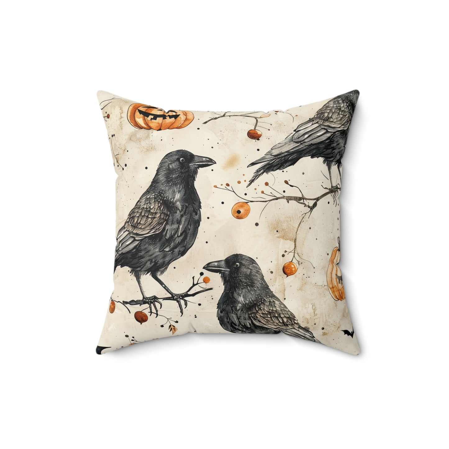 Crow & Gourd Throw Pillow