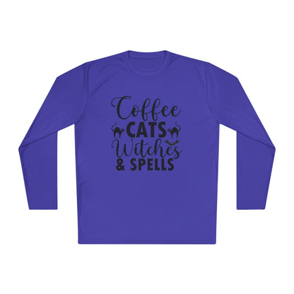 Coffee Cats Witches & Spells Adult Long Sleeve Tee