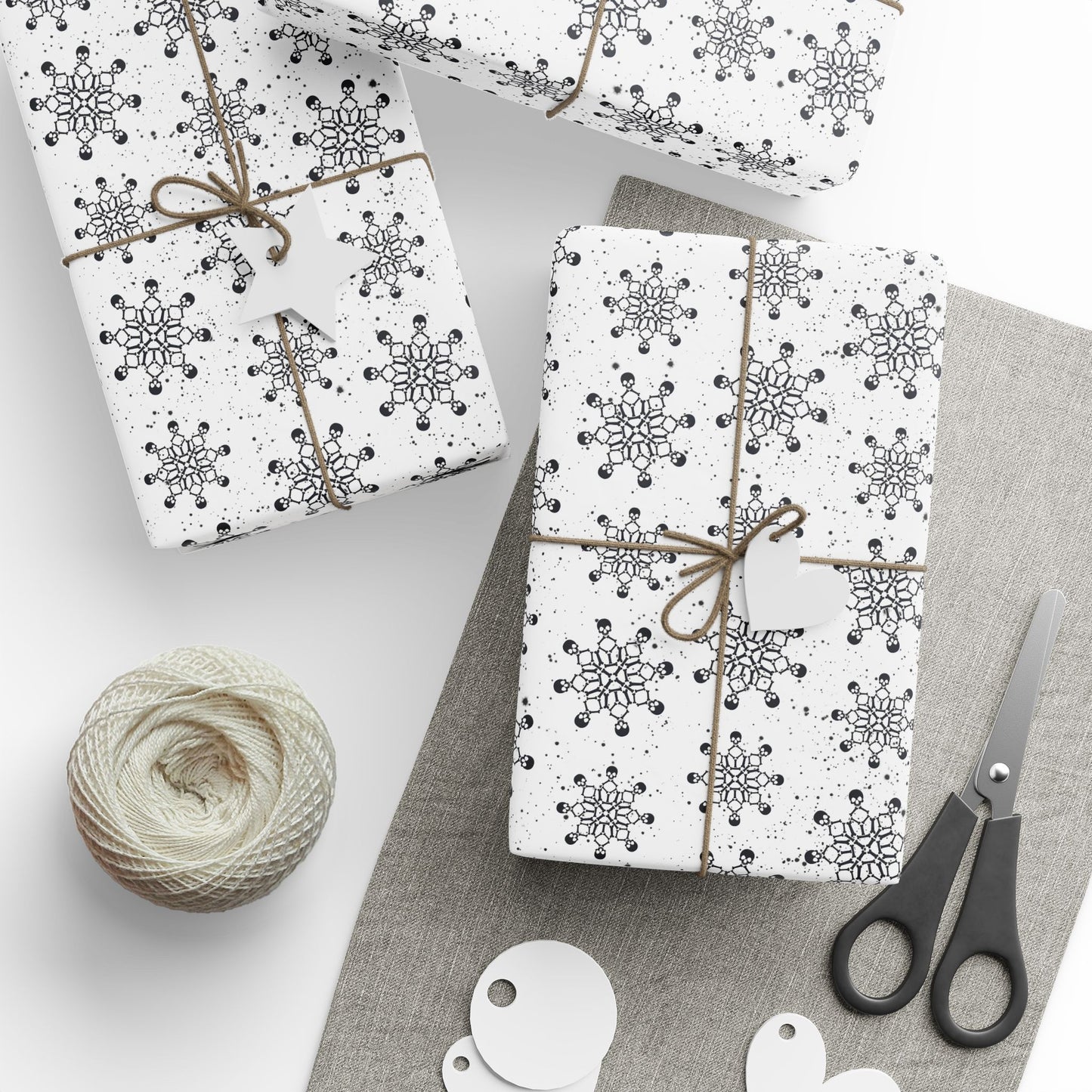 Skull Snowflakes Wrapping Paper