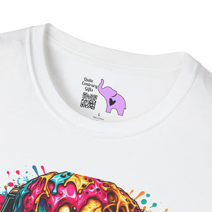 Colorful Skull & Car Adult T-shirt