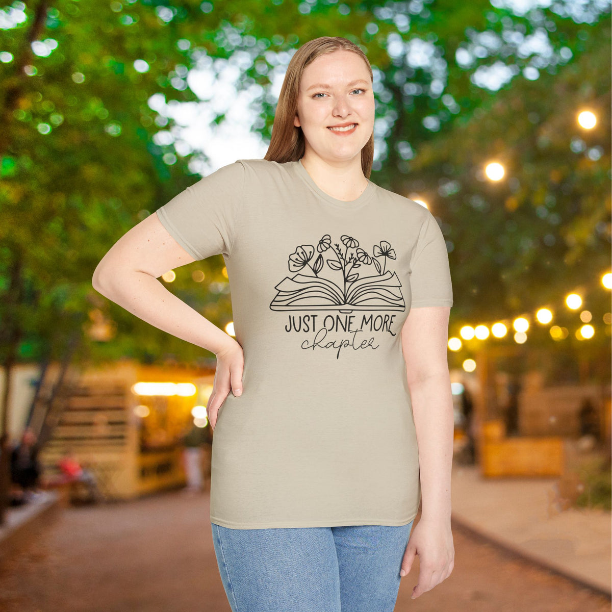 Just One More Chapter (Flowers and Open Book) Adult T-shirt