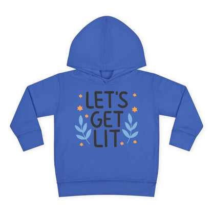 Hanukkah Let's Get Lit Toddler Pullover Fleece Hoodie