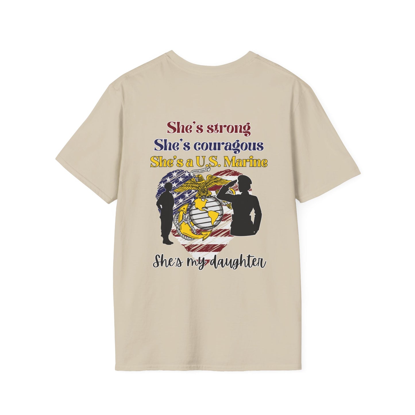Proud Dad of US  Marine Daughter Adult T-shirt