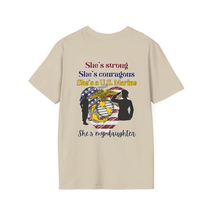 Proud Dad of US  Marine Daughter Adult T-shirt