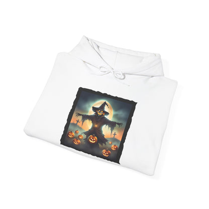 Halloween Scarecrow w/Pumpkins 2 Heavy Blend™ Hooded Sweatshirt