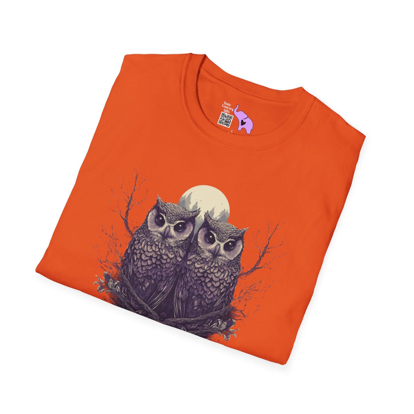 Owls with Full Moon Adult T-shirt