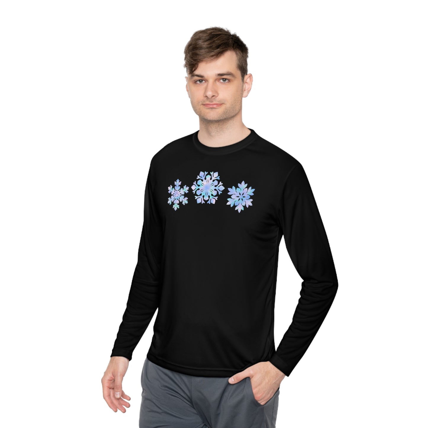 Blue Snowflakes Adult Long Sleeve Tee