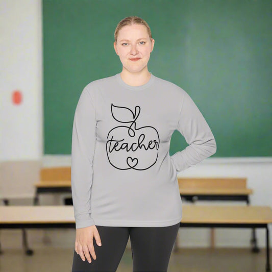 Teacher w/Apple Adult Long Sleeve Tee