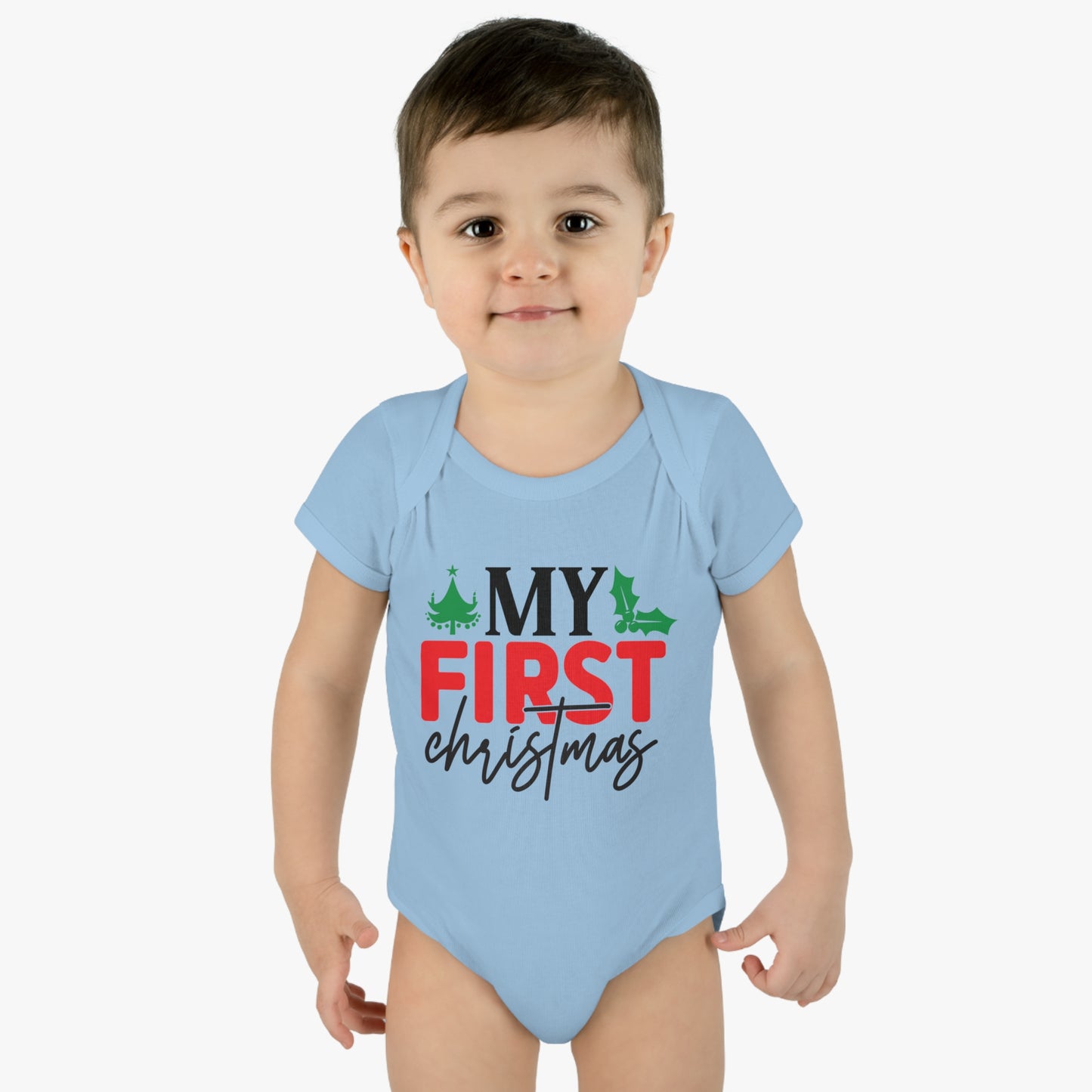 My First Christmas Infant Baby Rib Bodysuit