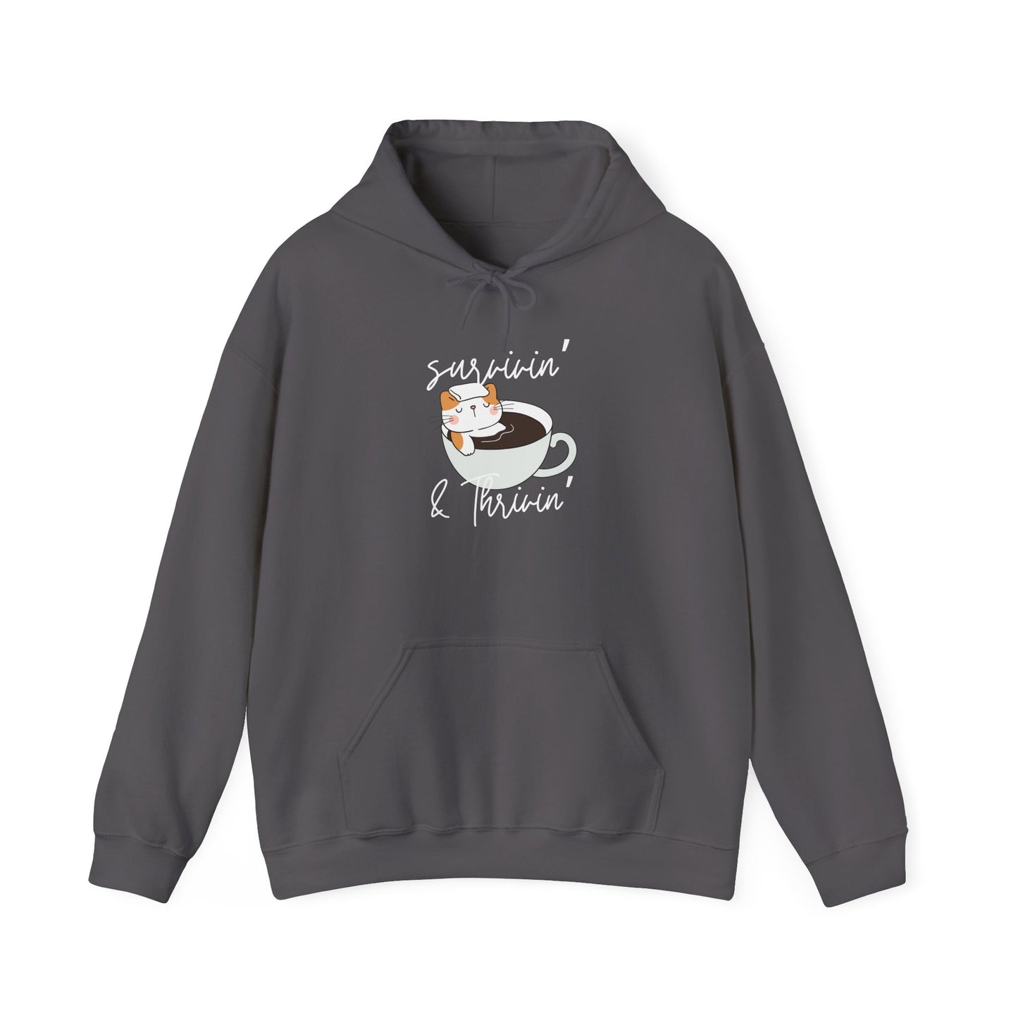 Survivin' and Thrivin' Cat Heavy Blend™ Hooded Sweatshirt