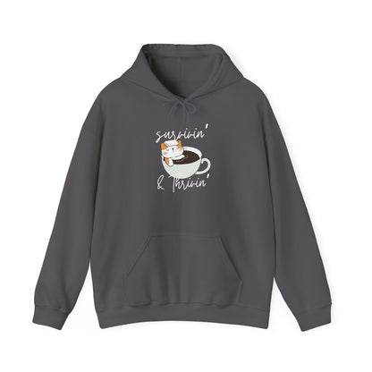 Survivin' and Thrivin' Cat Heavy Blend™ Hooded Sweatshirt
