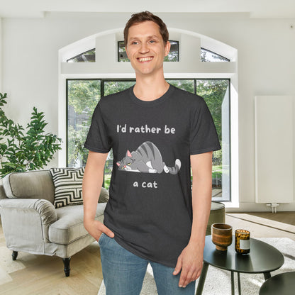 I'd Rather Be a Cat Adult T-shirt
