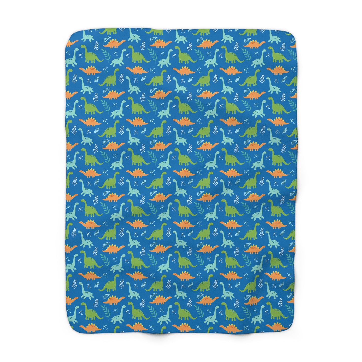 Dinosaurs on Blue Sherpa Fleece Blanket