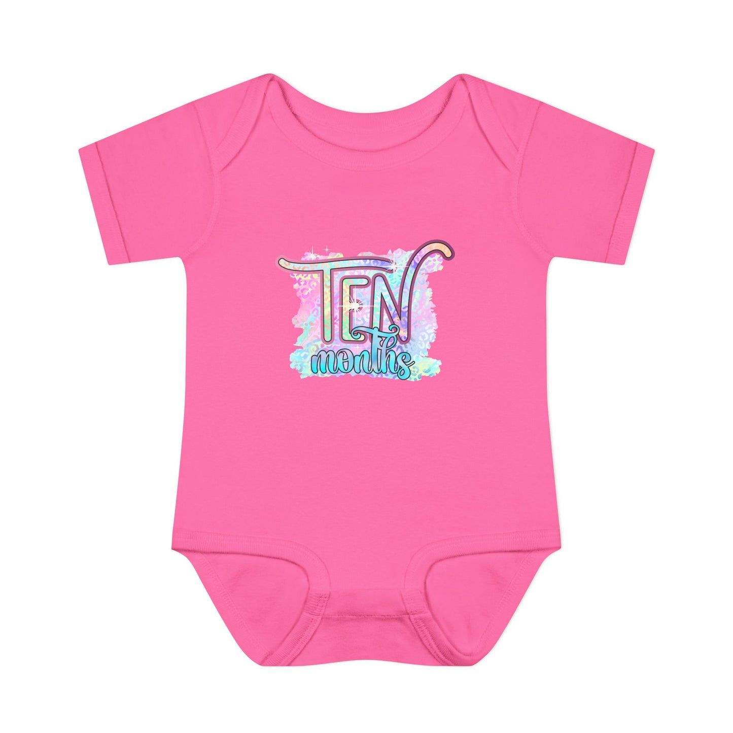 Pastel Wild One Milestone Baby Bodysuit-Ten Months