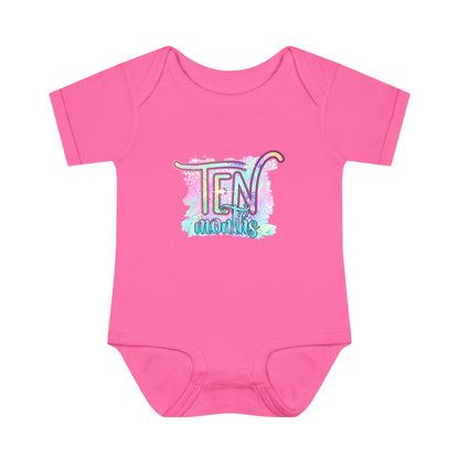 Pastel Wild One Milestone Baby Bodysuit-Ten Months
