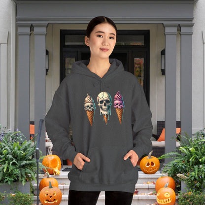 Ice Cream Cone Skull Heavy Blend™ Hooded Sweatshirt