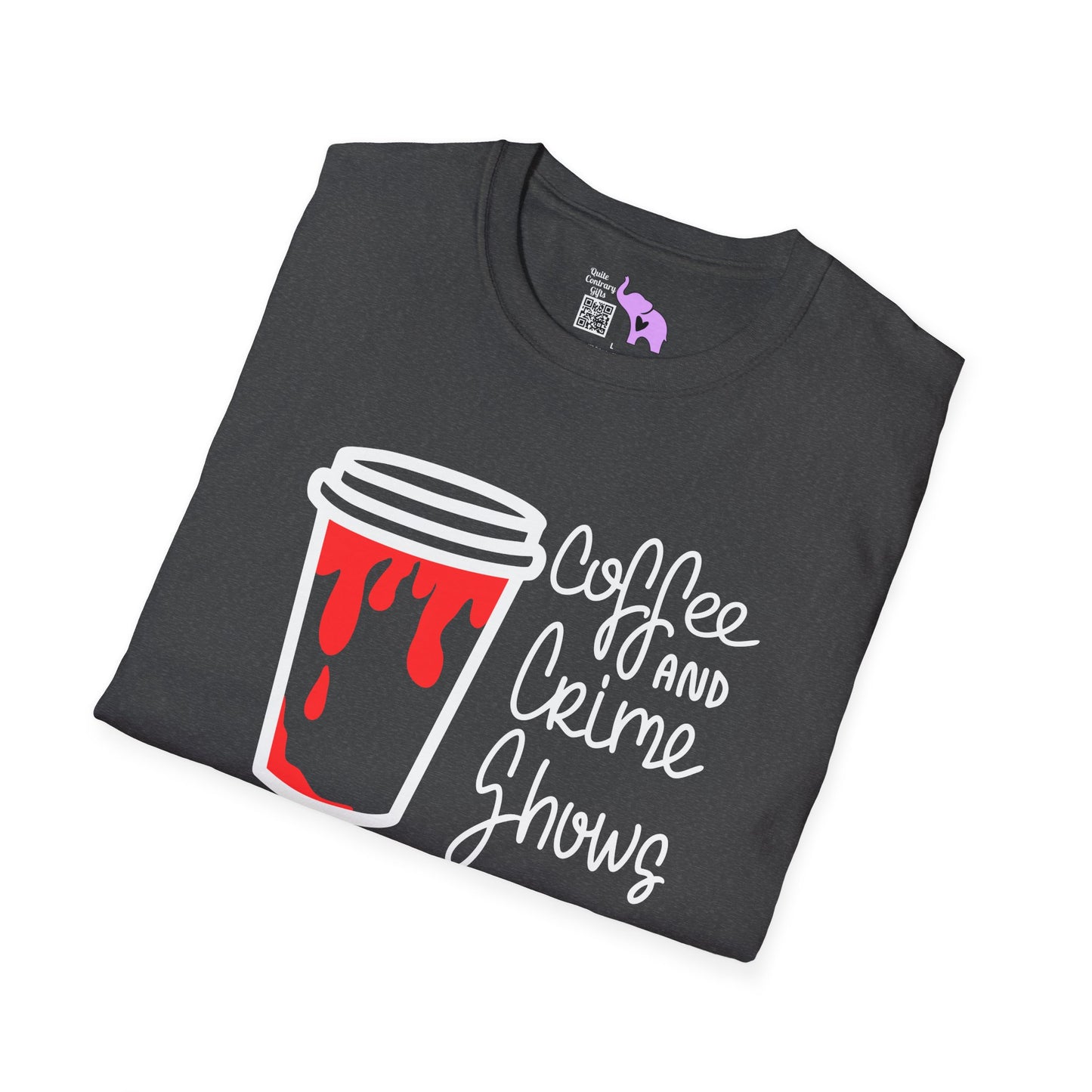 Coffee and Crime Shows Adult T-shirt