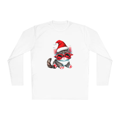 Santa Kitten Adult Long Sleeve Tee