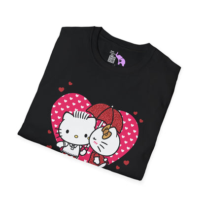 Valentines Hello Kitty Couple Adult T-shirt