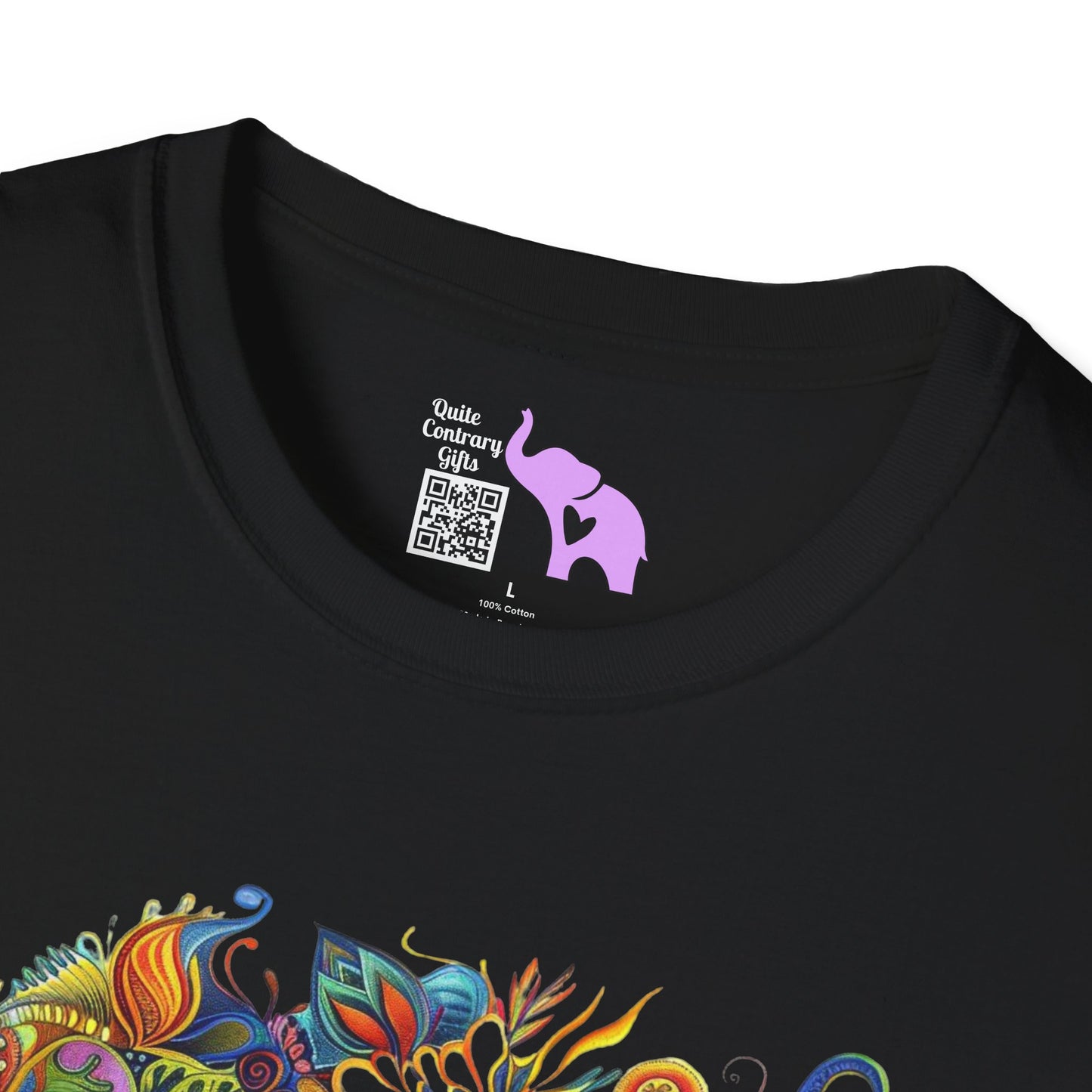 Colorful Paisley Woman Profile Adult T-shirt