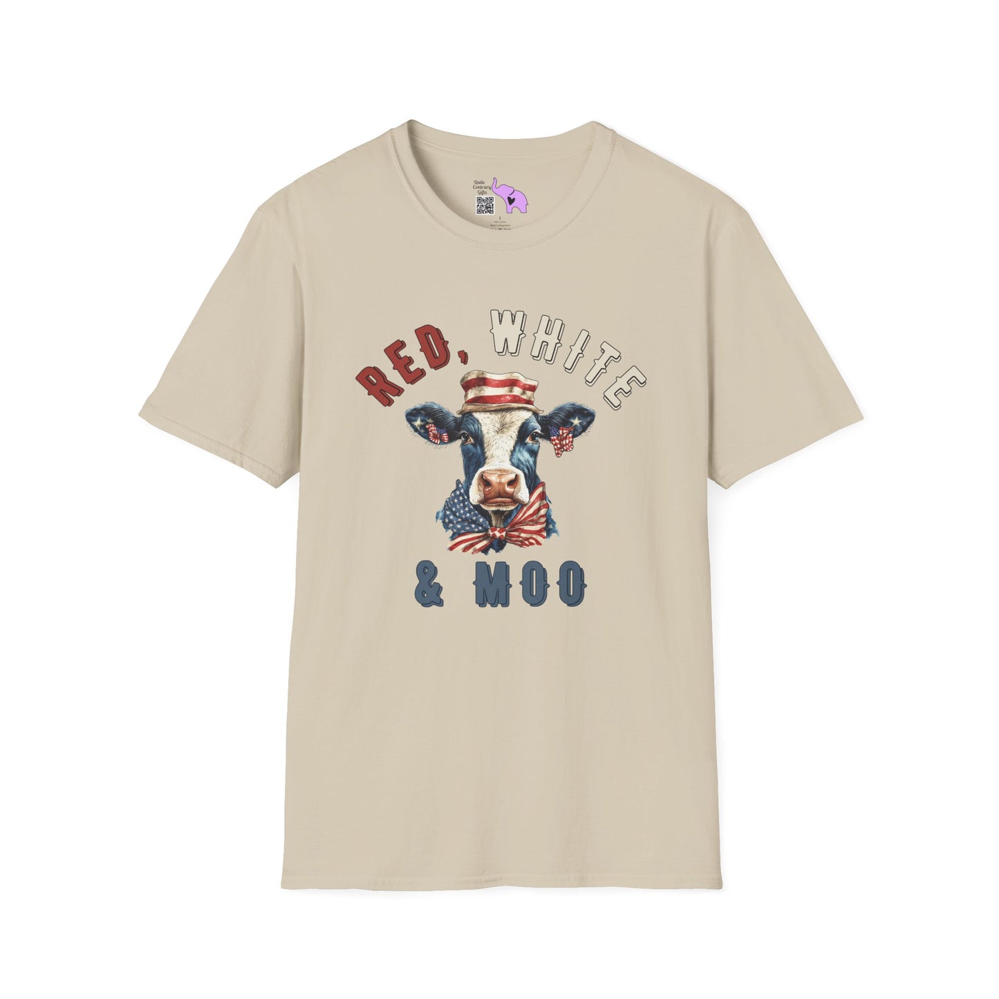 Red, White, & Moo Adult T-shirt
