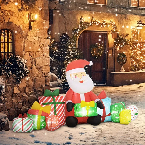 Santa Among Presents Lighted Inflatable