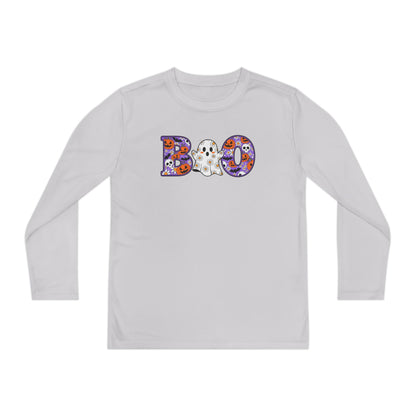 Cute Floral Boo w/Ghost Youth Long Sleeve Tee