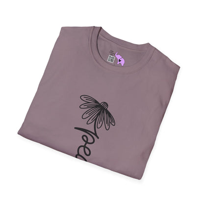 Peace (Vertical, Floral) Adult T-shirt
