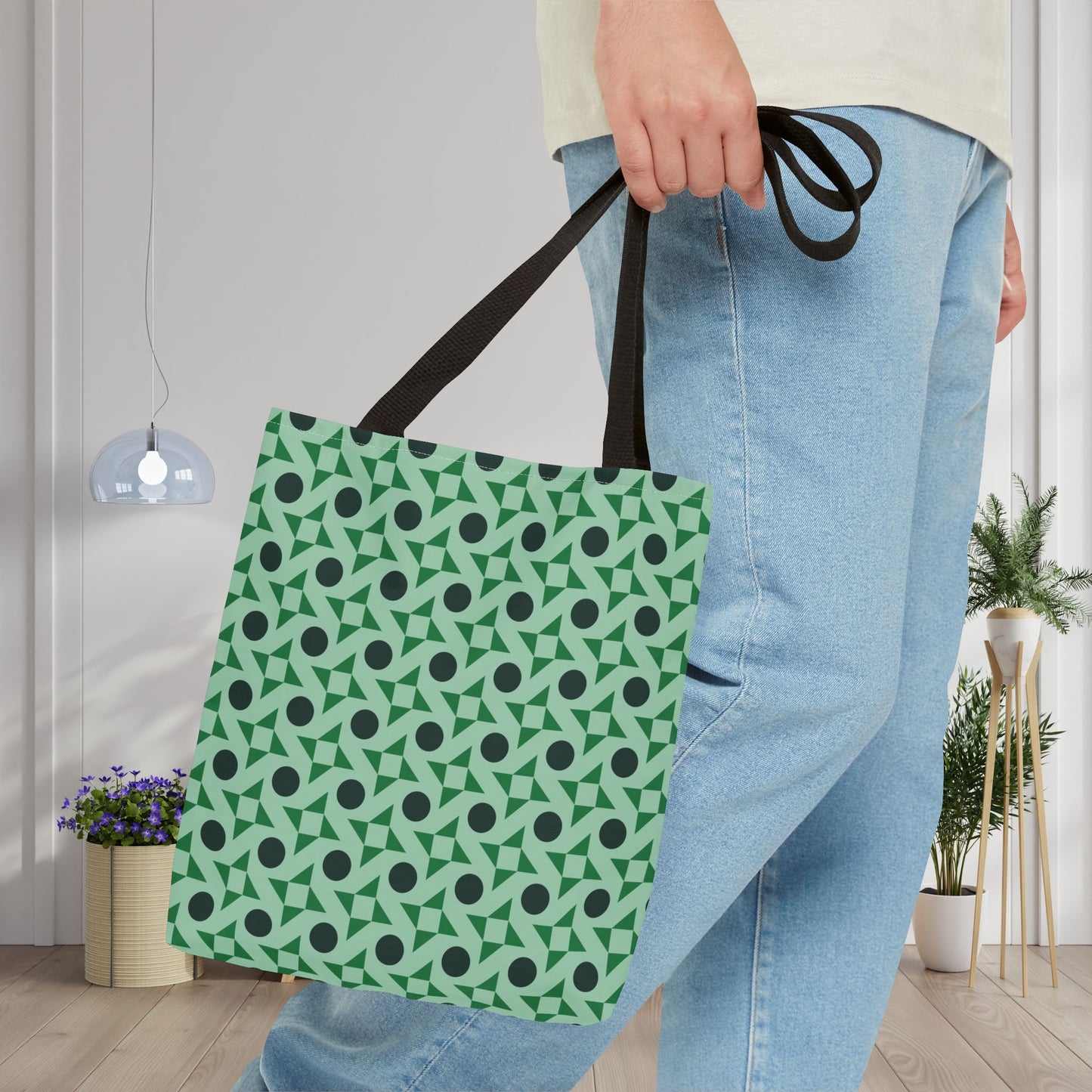 Emerald Pinwheels Canvas Tote Bag