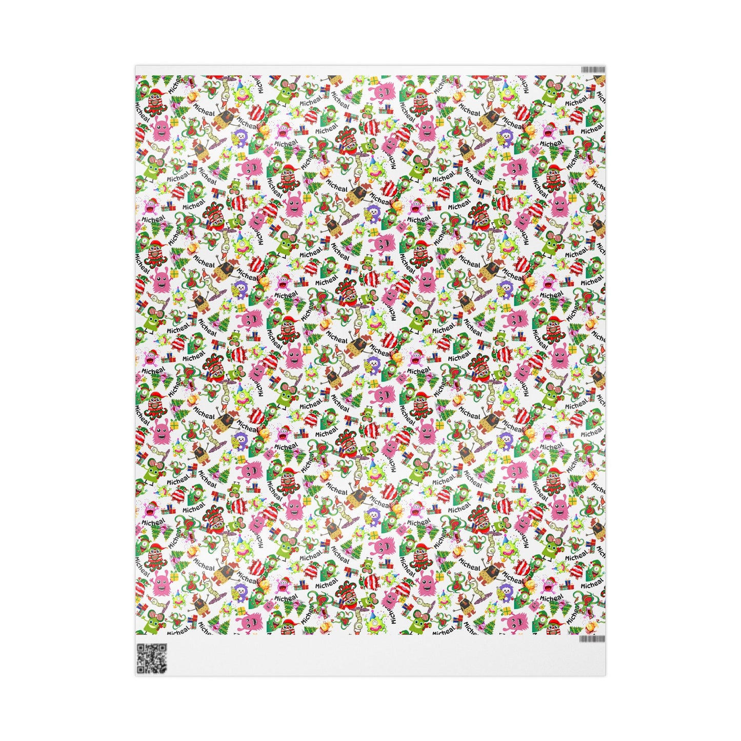 Christmas Monster Custom Name Wrapping Paper (Micheal)