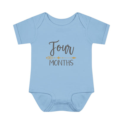 Golden Arrow Milestone Baby Bodysuit-Four Months