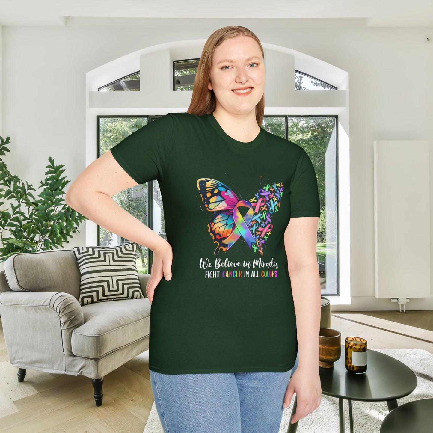 We Believe in Miracles Fight Cancer in All Colors 22 Adult T-shirt