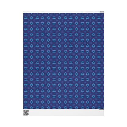 Star of David 3 Hanukkah Wrapping Paper