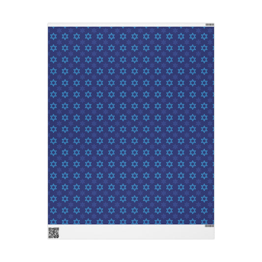 Star of David 3 Hanukkah Wrapping Paper