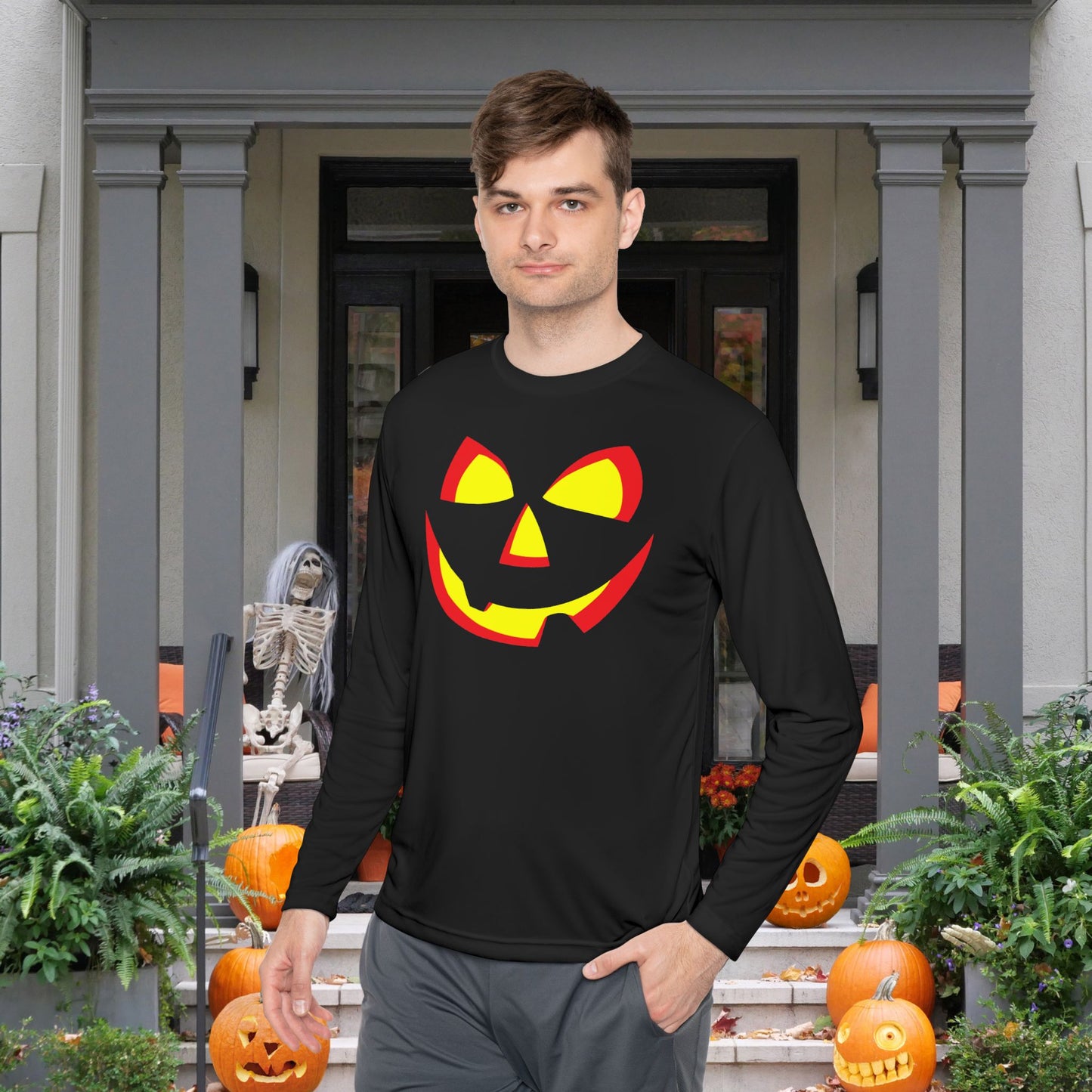 Pumpkin Smile Adult Long Sleeve Tee